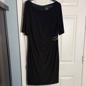 JH Collectibles Black Midi Dress with Double Ring Detail